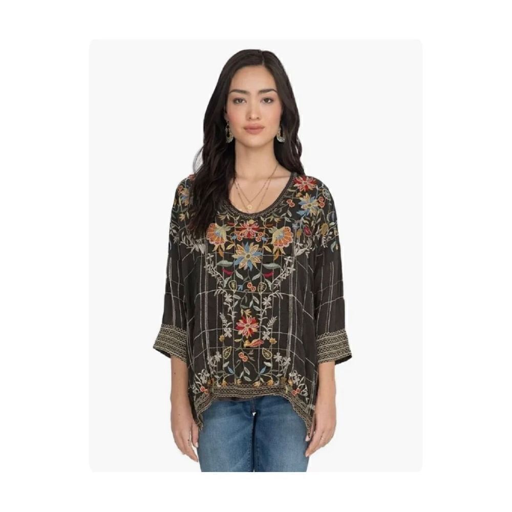 Johnny Was Sienna Blouse Embroidered (S) Boho, - Picture 4 of 11